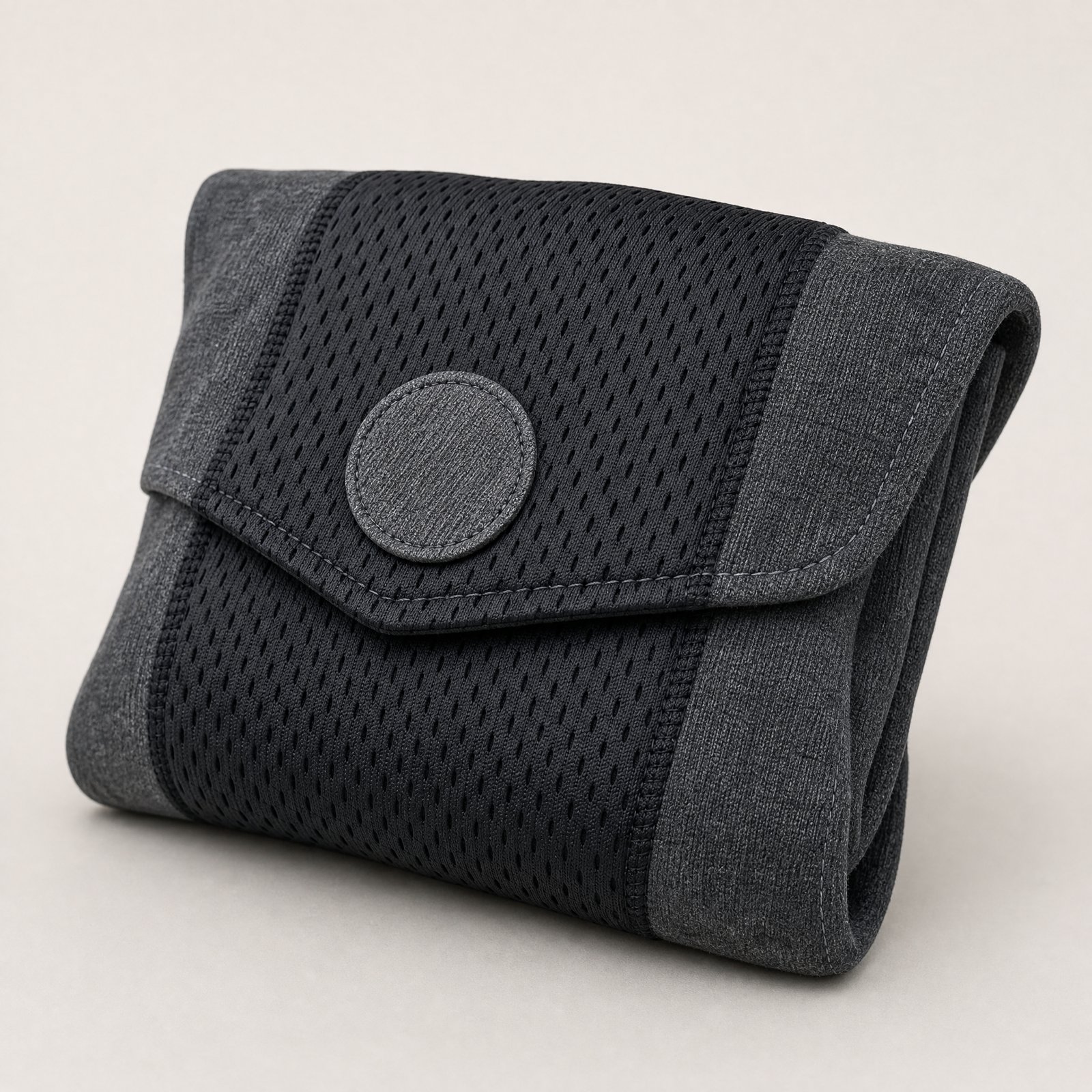 NODD Pillow Cool seen close, showing the mesh knit and the fastening tab